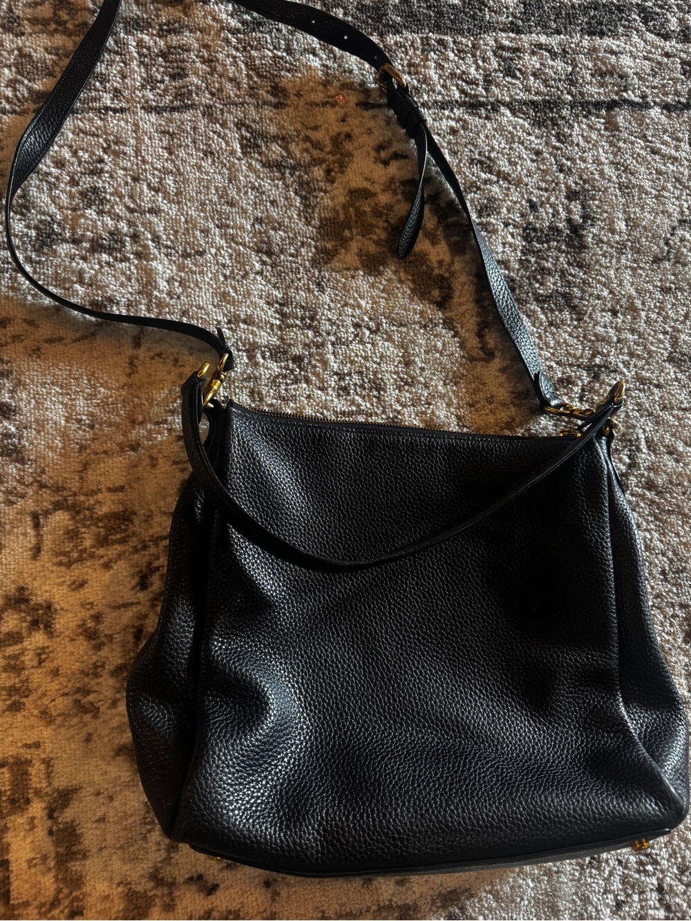 Coach Classic Black Pebbled Leather Crossbody Bag